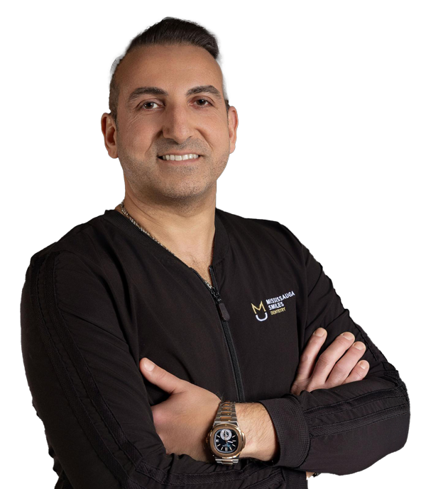 Dr. Mohamad Khorshid in his Mississauga Smiles Dentistry scrubs