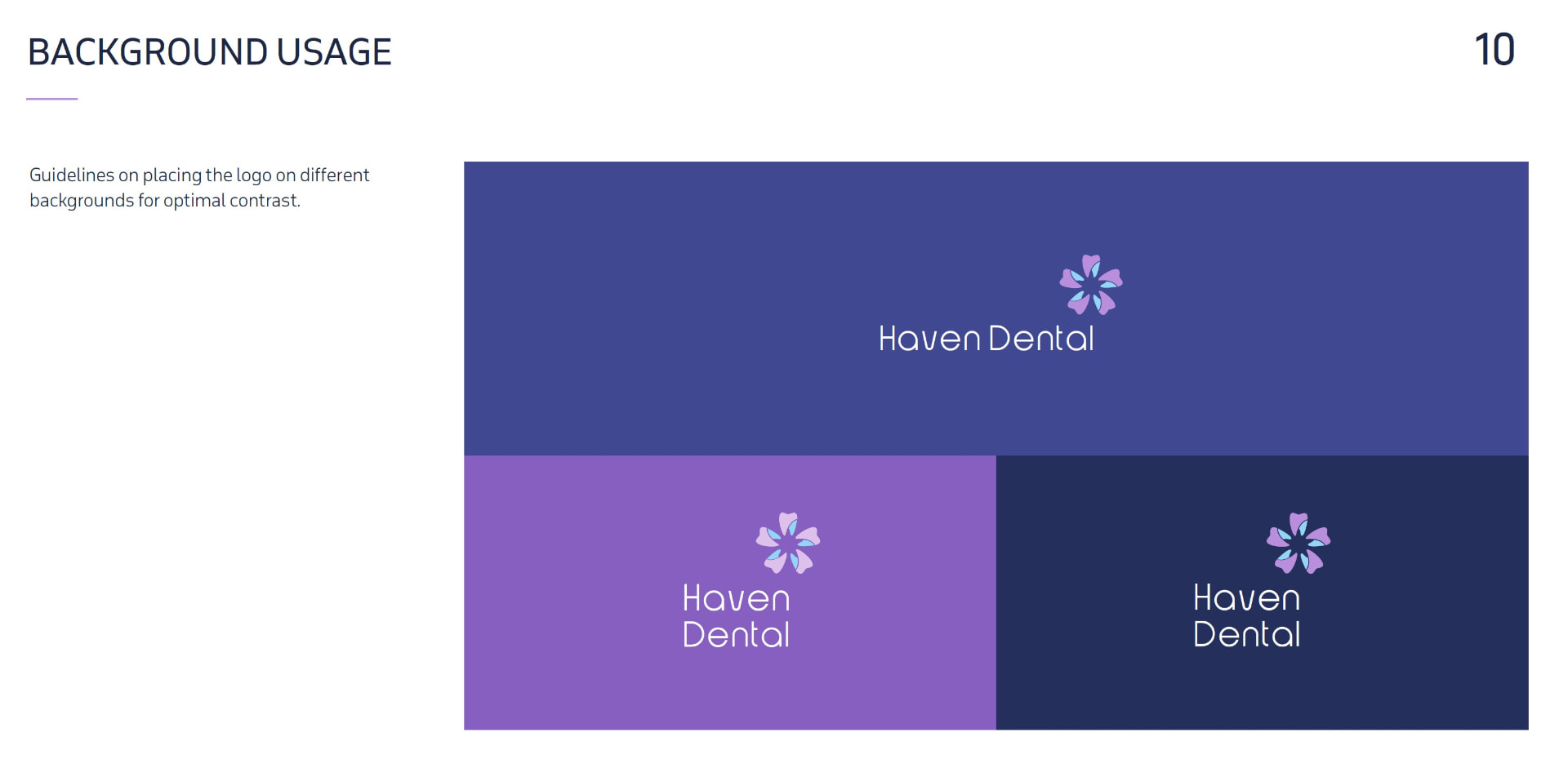 Haven Dental logo background usage guidelines